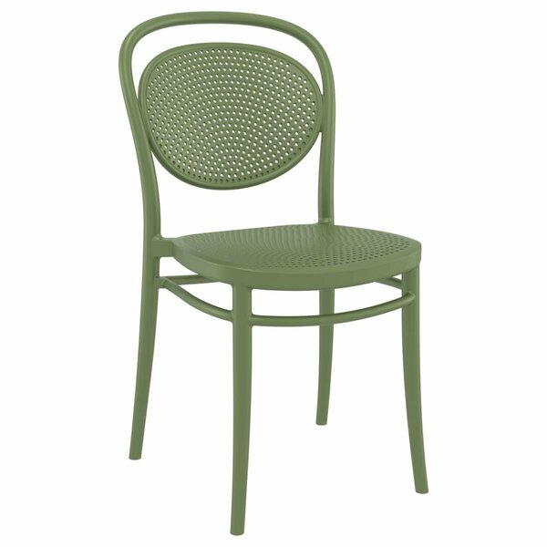 Grillgear 17.3 in. Marcel Resin Outdoor Chair, Olive Green GR3437482